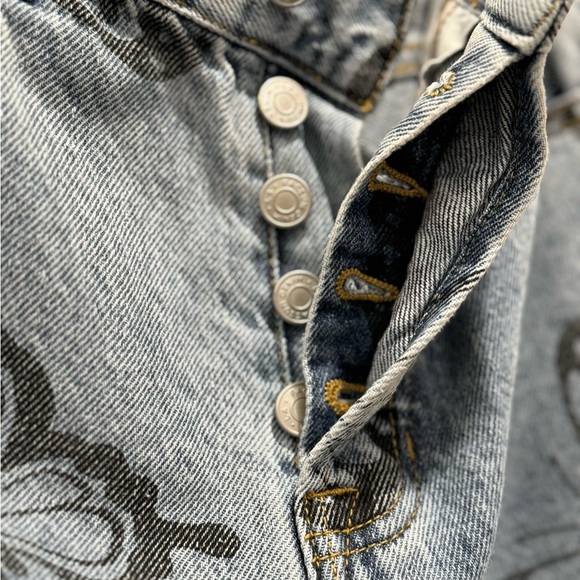 PacSun HighRise Straight Denim Jeans Butterfly Design Size 25 - Picture 5 of 5